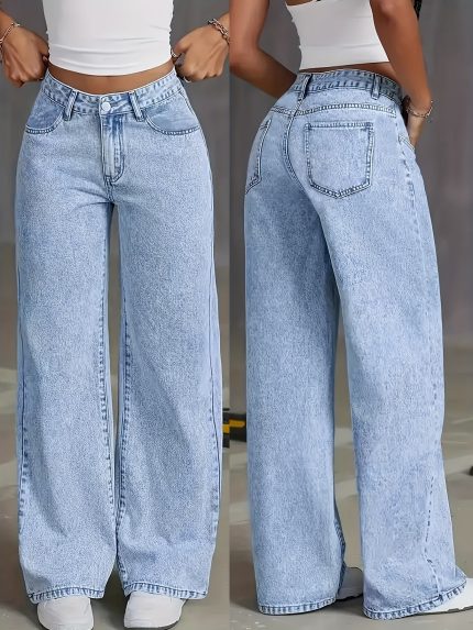 Women's fashion comfortable high-stretch slim straight jeans Snowflake Wash Jeans all seasons